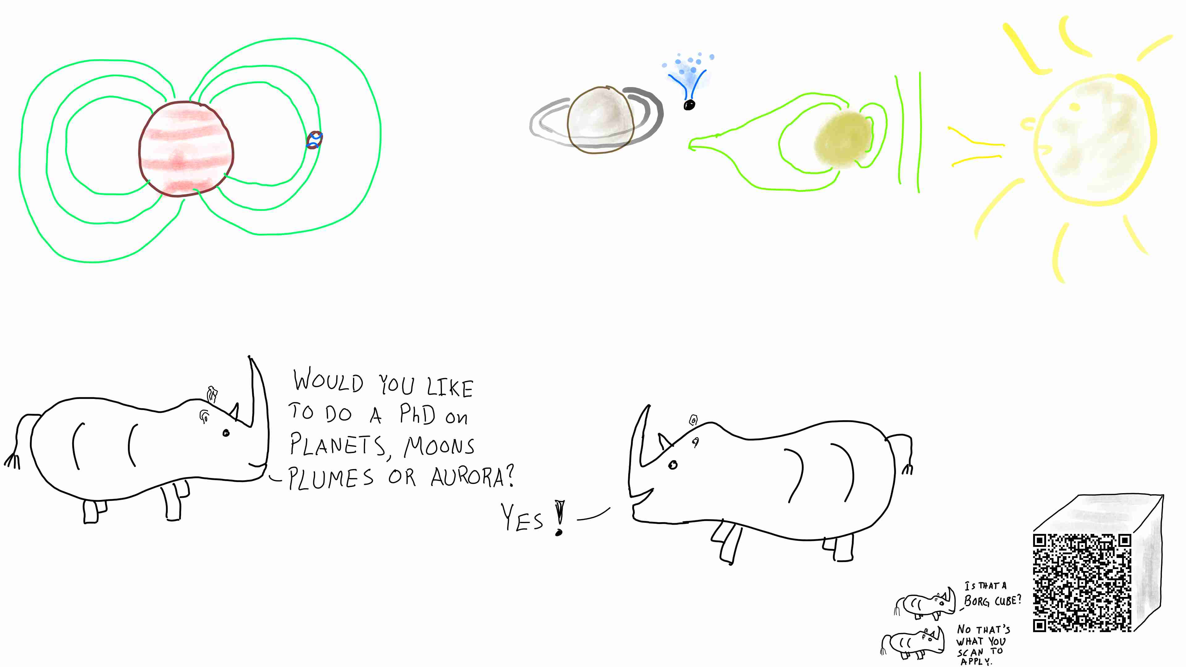 Rhinos discuss PhD studies